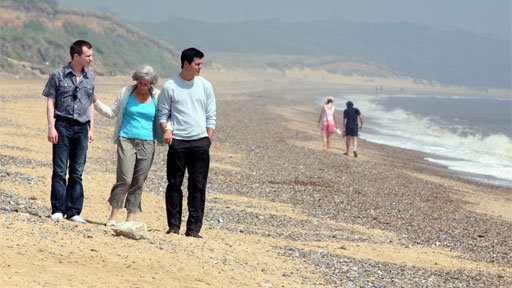 on the beach